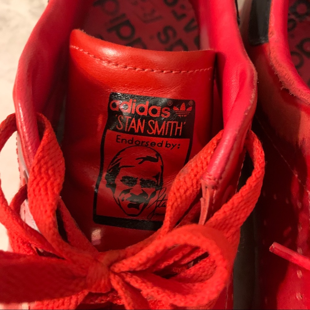 Raf Simons x Stan Smith Red Sneakers Adidas Size 10.5 - Picture 10 of 11